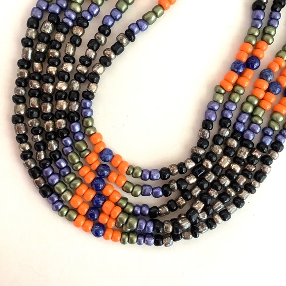 Beaded multi strand tribal necklace - Picture 2 of 4